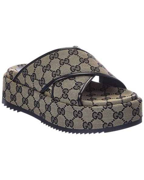 gucci gg sandals brown|Gucci unisex sandals.